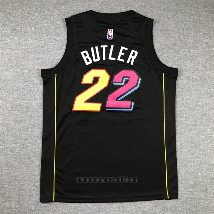 Camiseta Nino Miami Heat Jimmy Butler #22 2021-22 Ciudad Negro